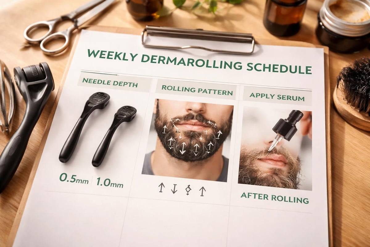 Dermarolling beard growth protocol
