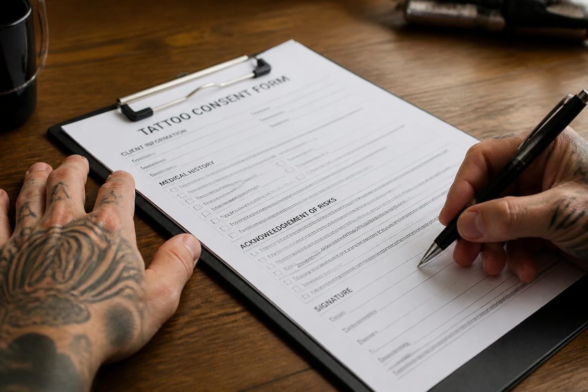 Required sections on a tattoo consent form
