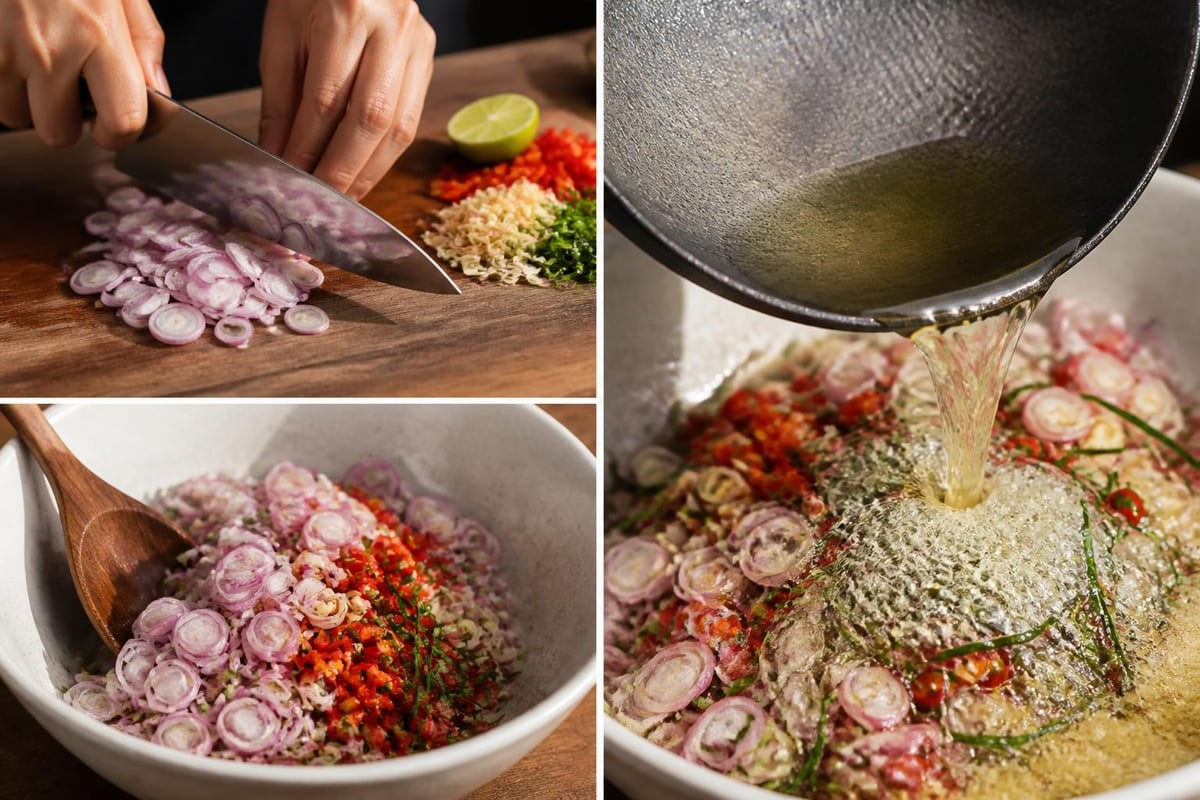 Langkah membuat sambal matah