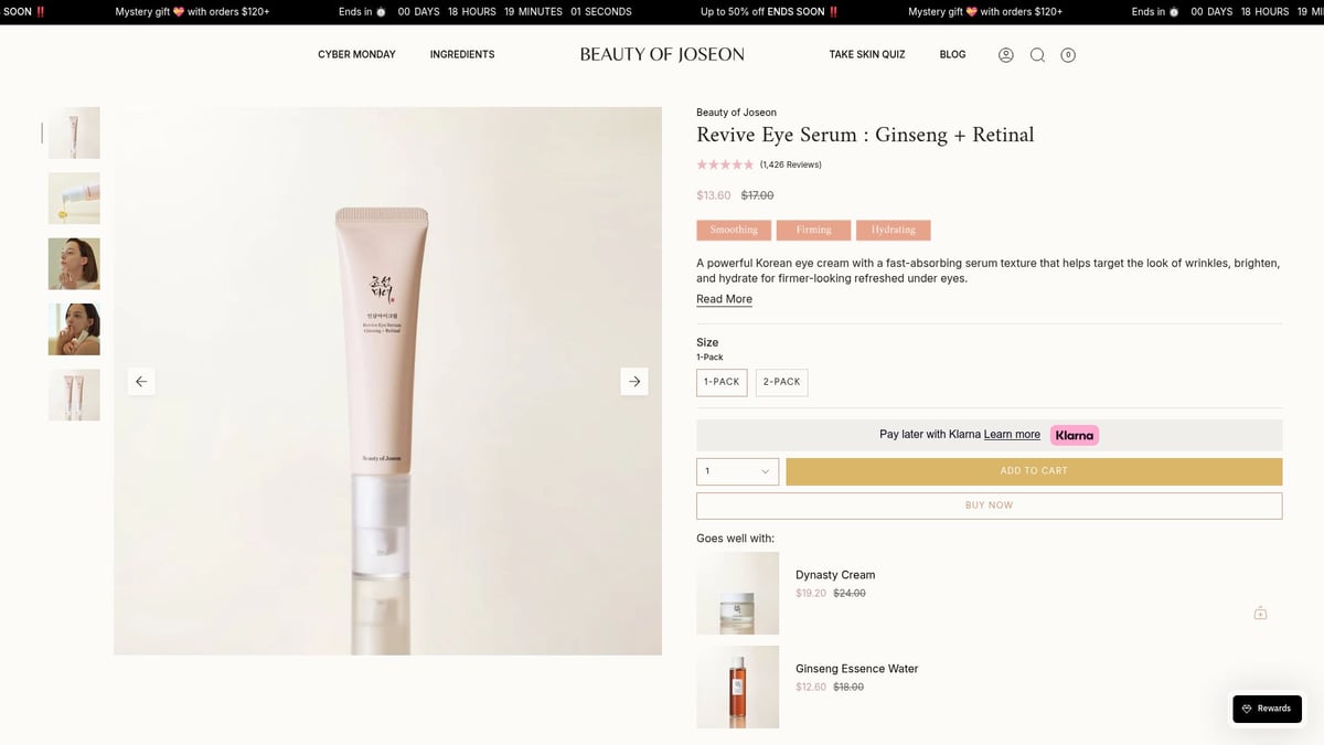 7 Korean Skincare Mature Skin Essentials to Try in 2026 - Beauty of Joseon Revive Eye Serum: Ginseng + Retinal