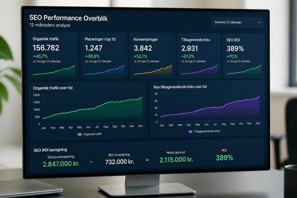 SEO performance dashboard