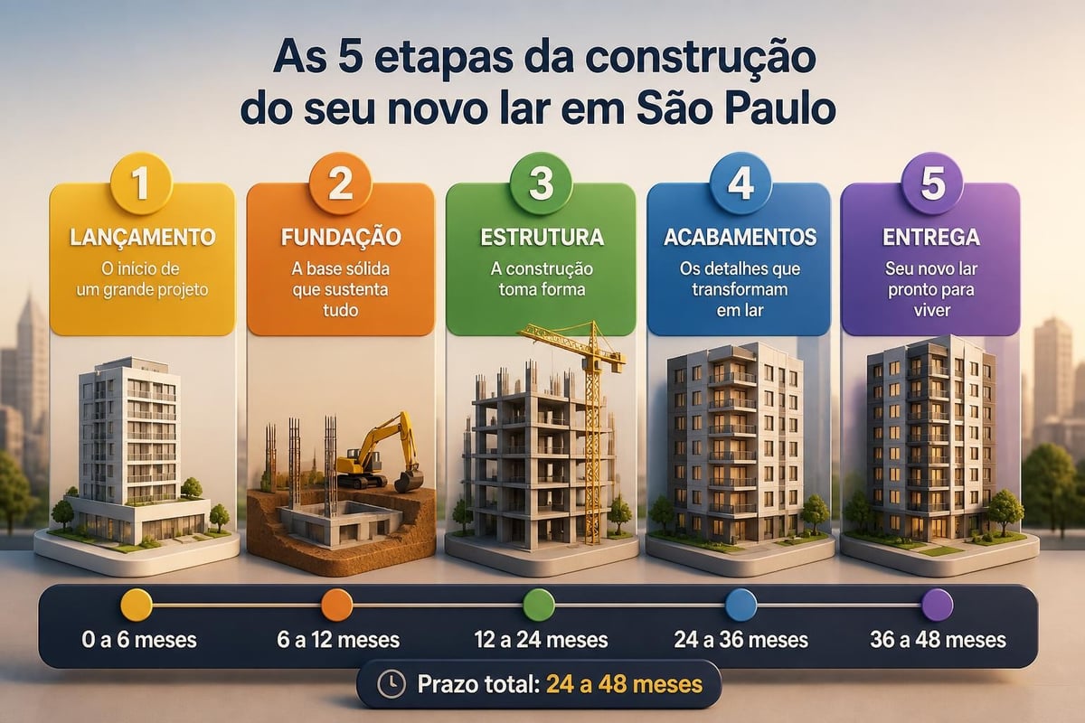 Fases de construção de apartamento