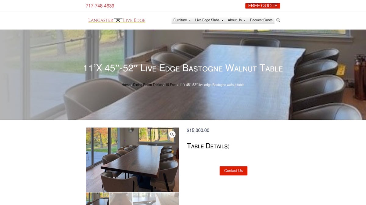 7 Stunning Live Edge Dining Room Table Ideas for 2026 - 11’x 45″-52″ Live Edge Bastogne Walnut Table