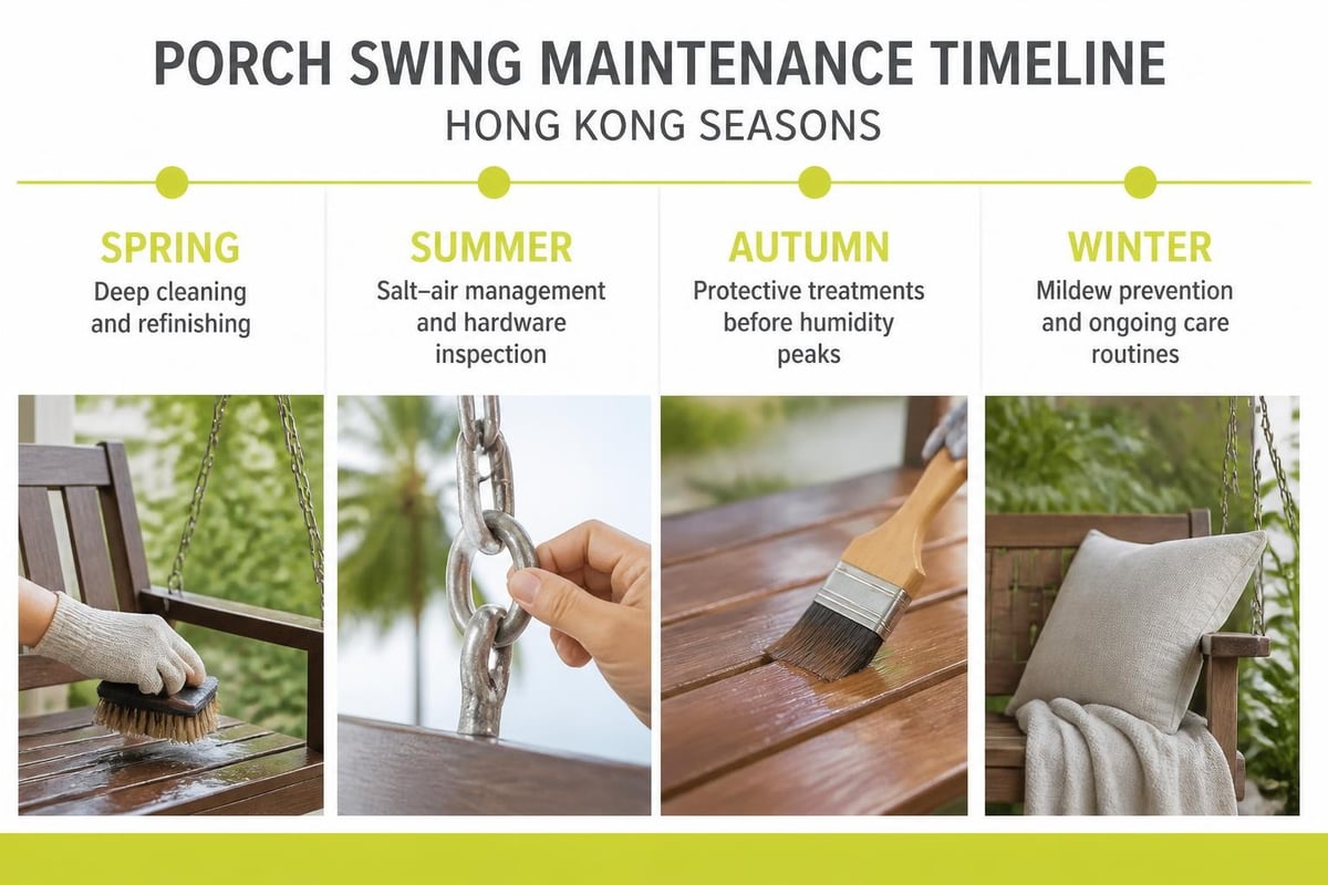 Maintenance schedule for porch swings