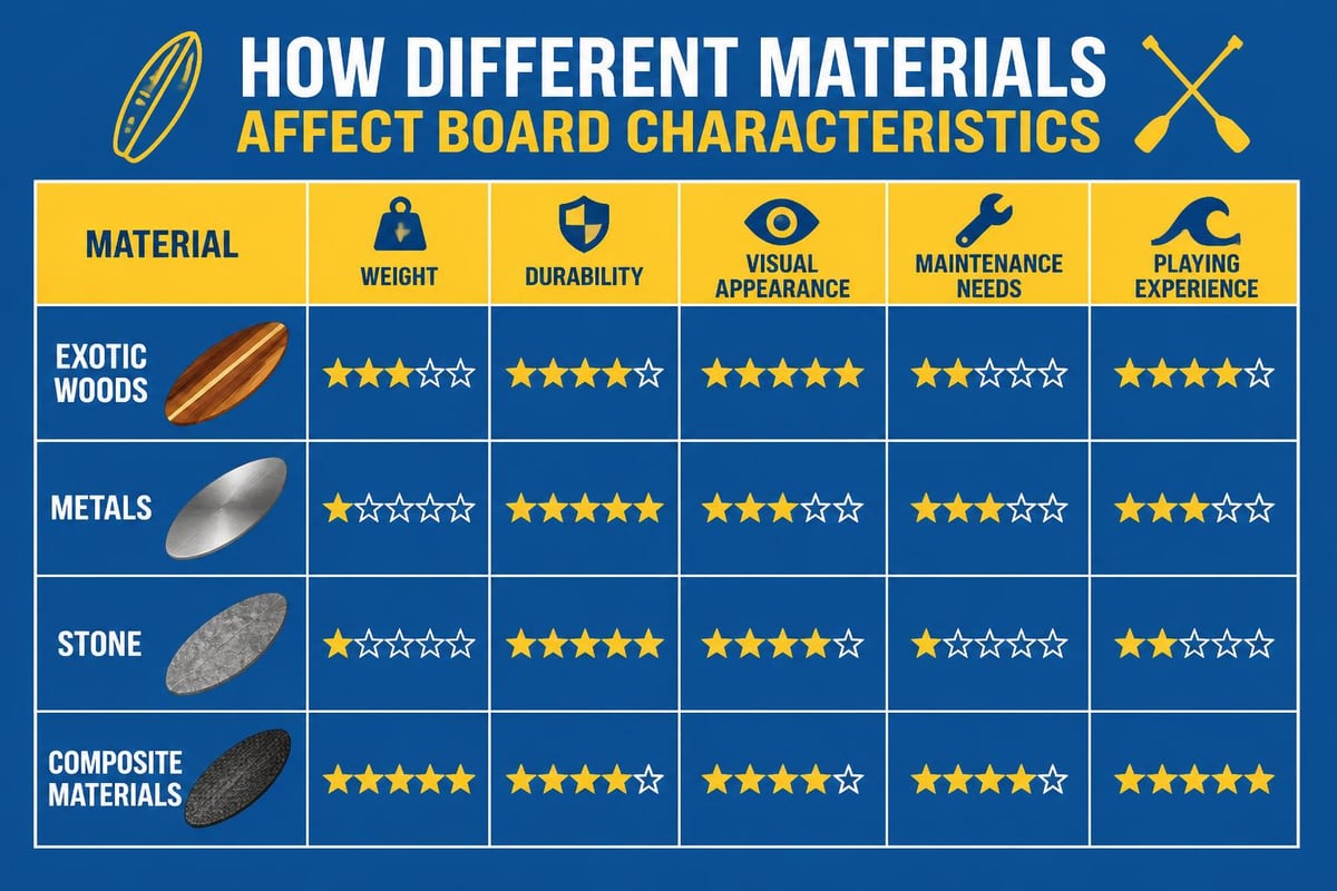 Chess board materials comparison