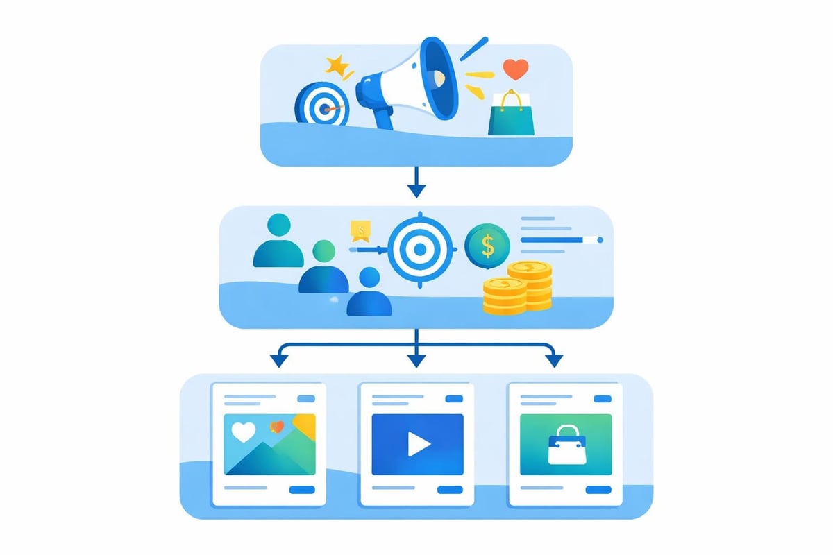 Struttura gerarchica Meta Ads Manager