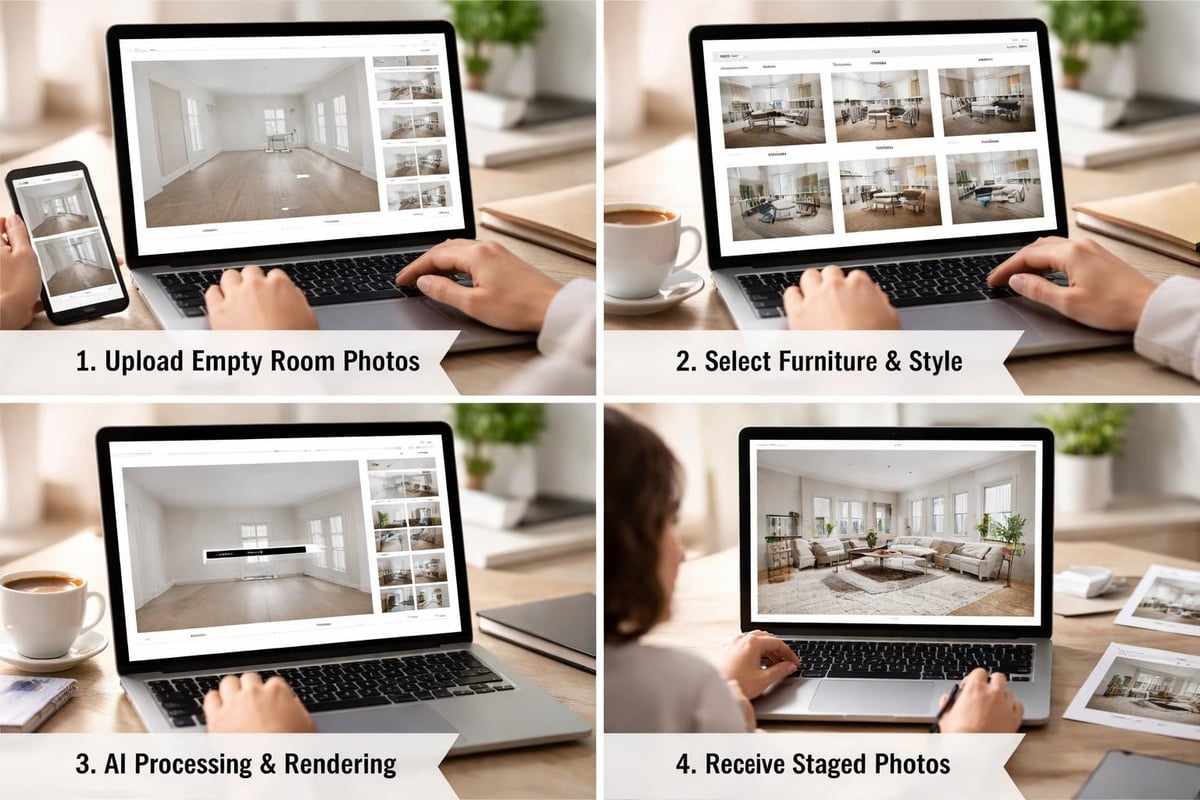 Virtual staging workflow process