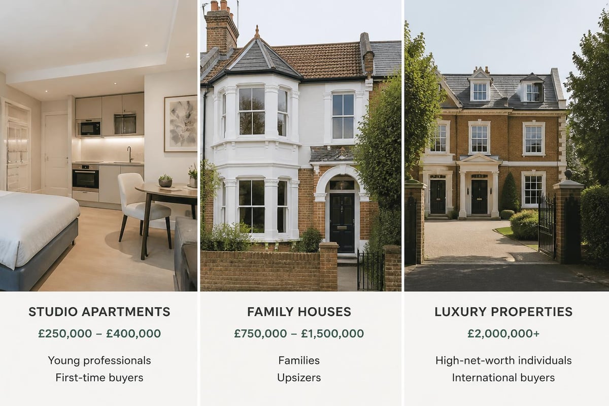 Wimbledon property types and pricing tiers