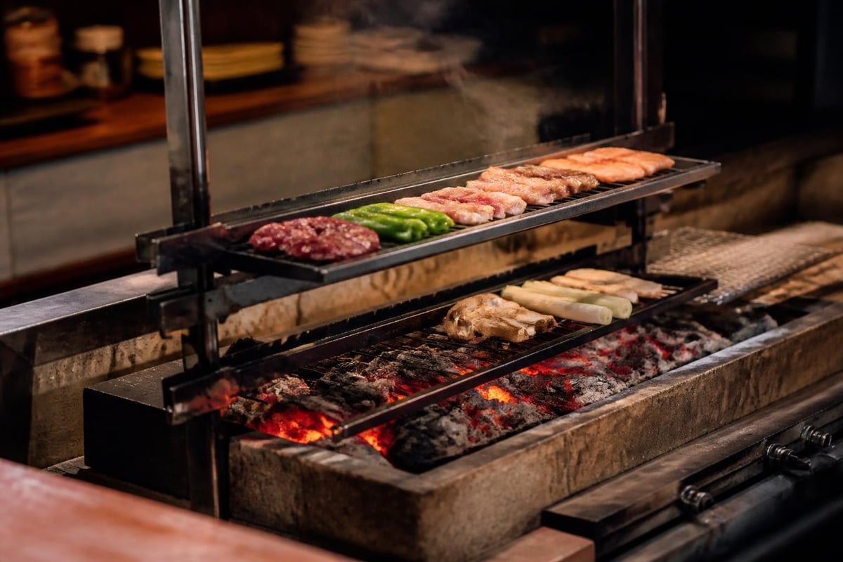 Robata grilling technique components