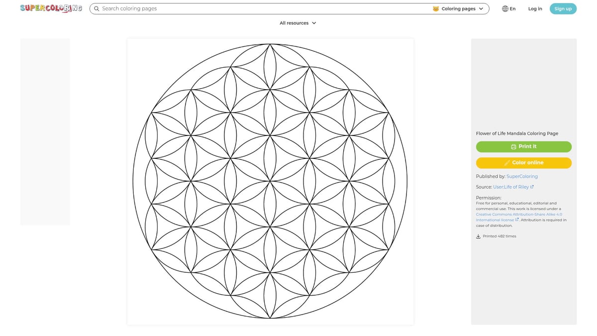 10 Stunning Mandala Coloring Printable Designs for 2026 - Flower of Life Mandala