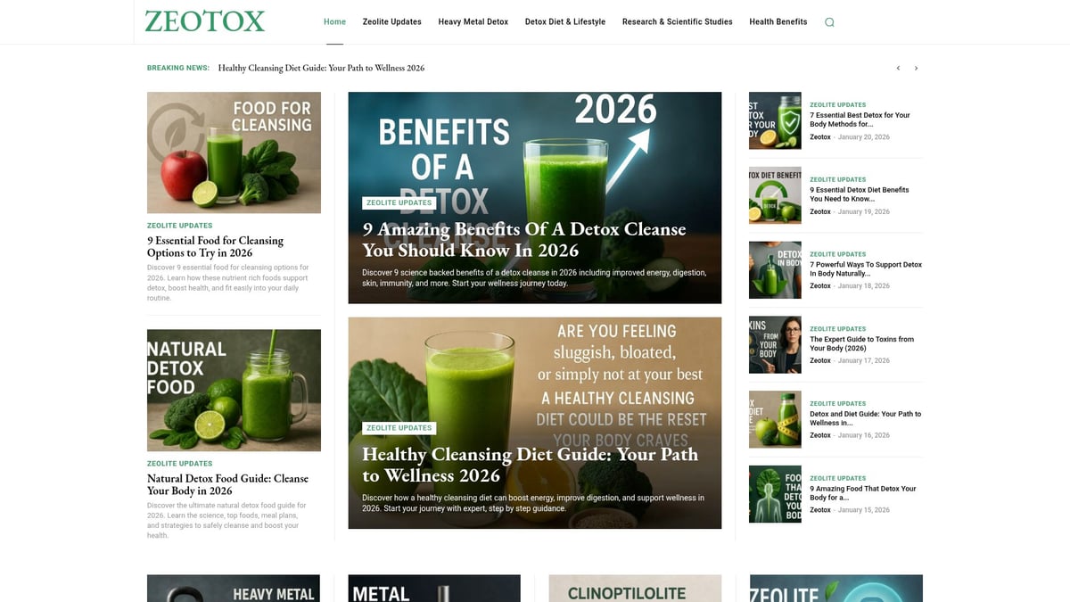The Expert Guide to Body Detoxification Diet (2026) - Zeotox: Your Resource for Science-Backed Zeolite Detox Guidance