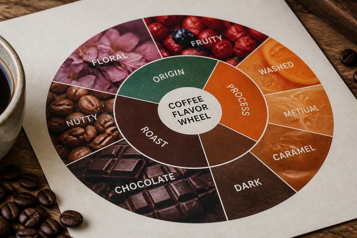 Specialty coffee tasting notes and flavor wheel