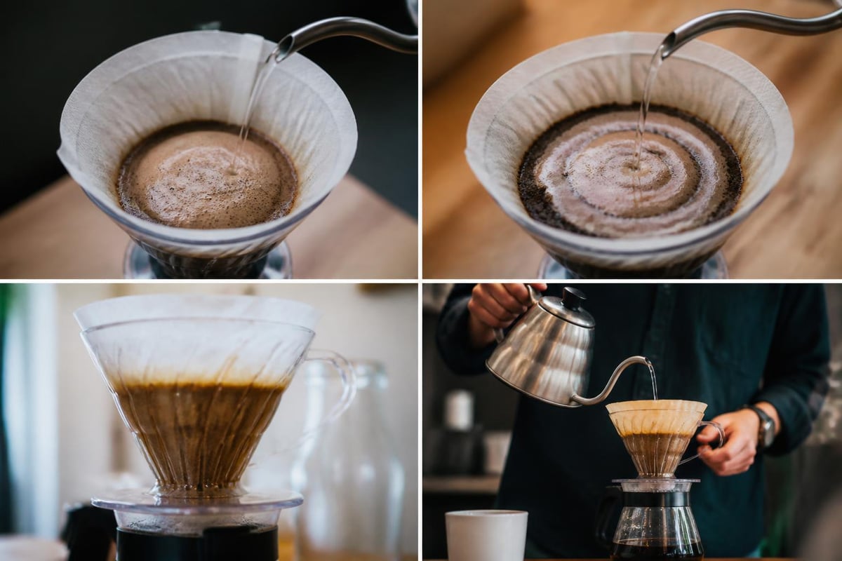 Pour-over coffee brewing process