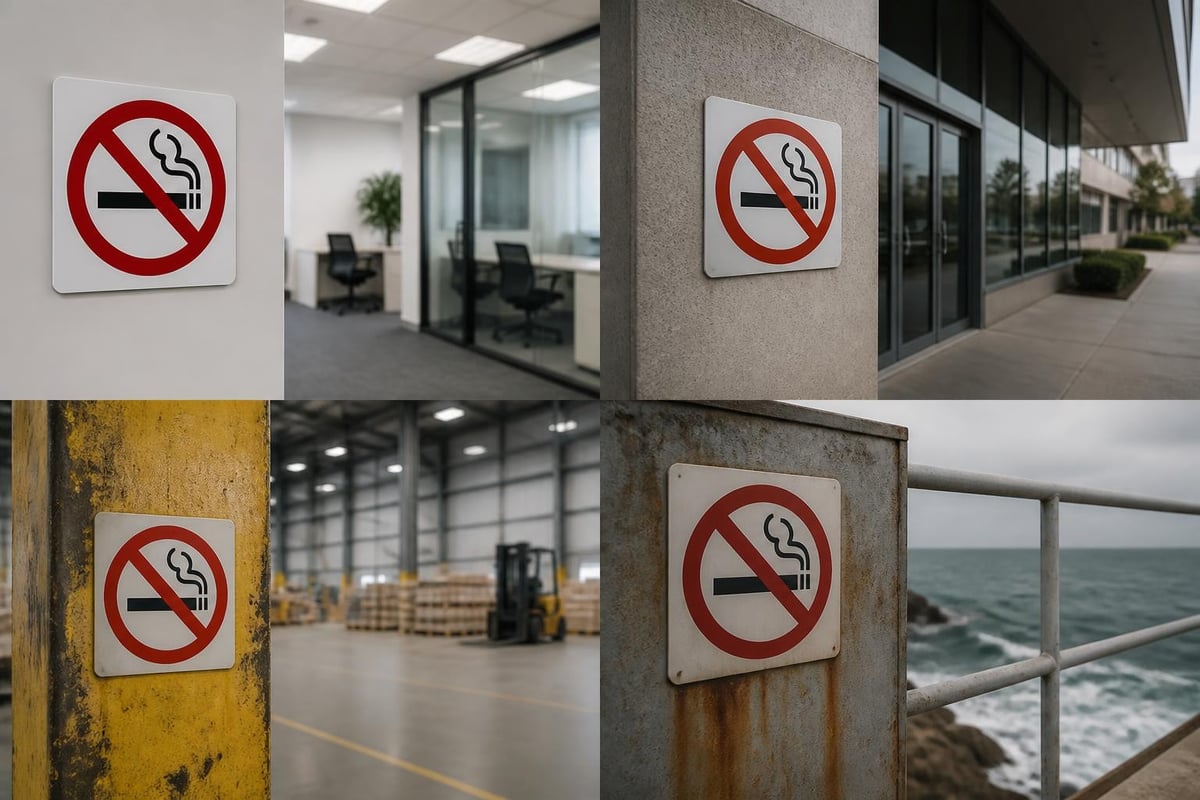 No smoking sign materials comparison