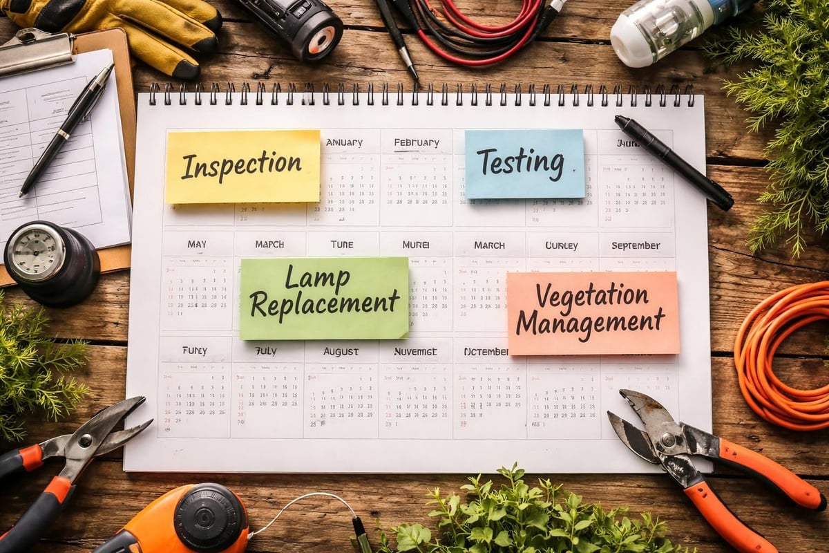 Security lighting maintenance schedule