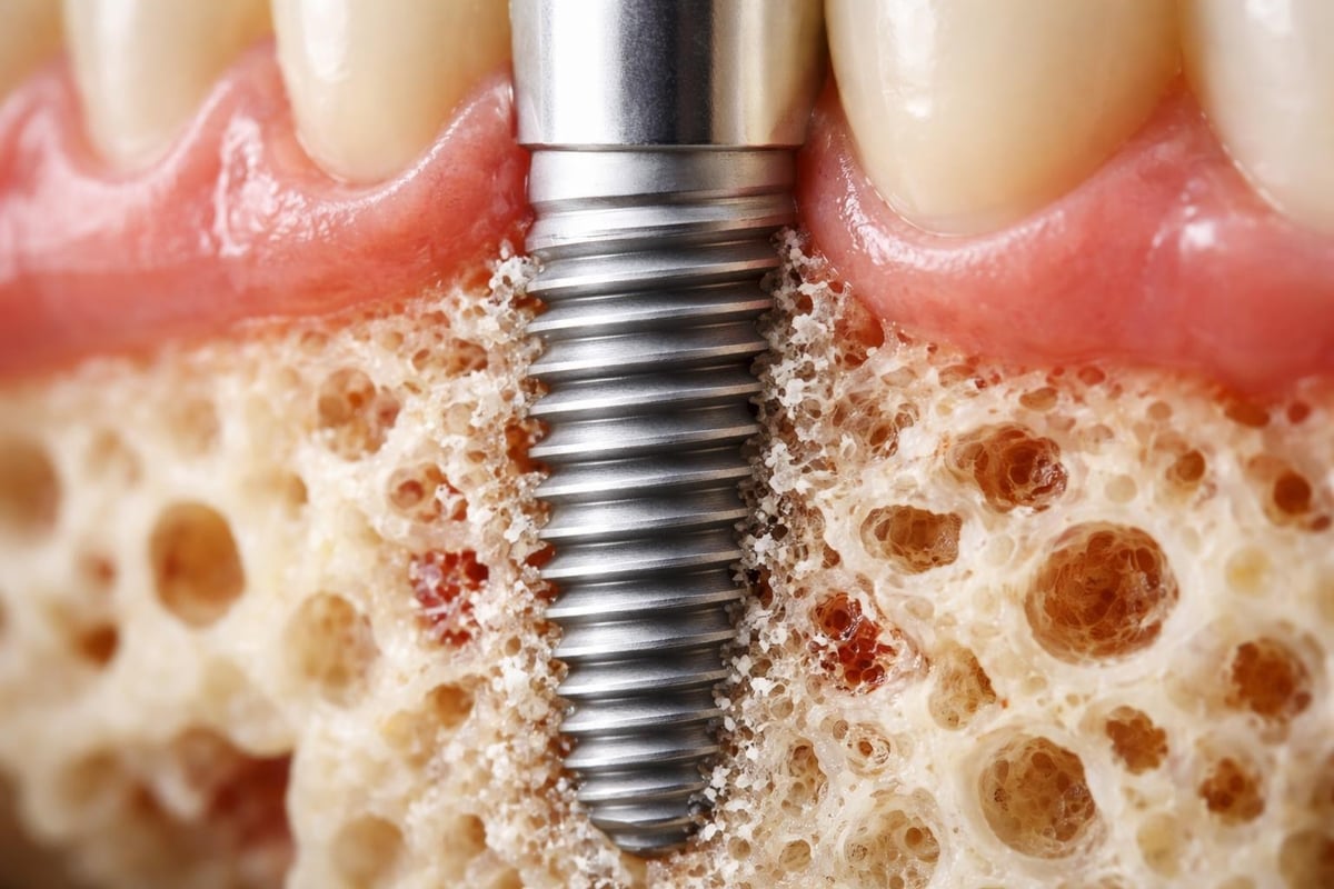 Osseointegration process in dental implants