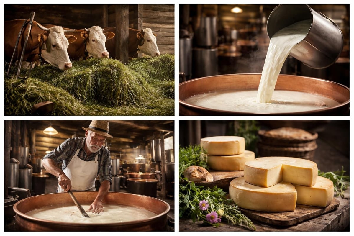 Heumilch Käseproduktion