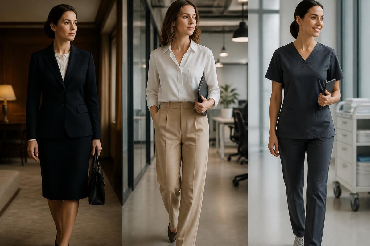 Timeline of ladies work uniform evolution