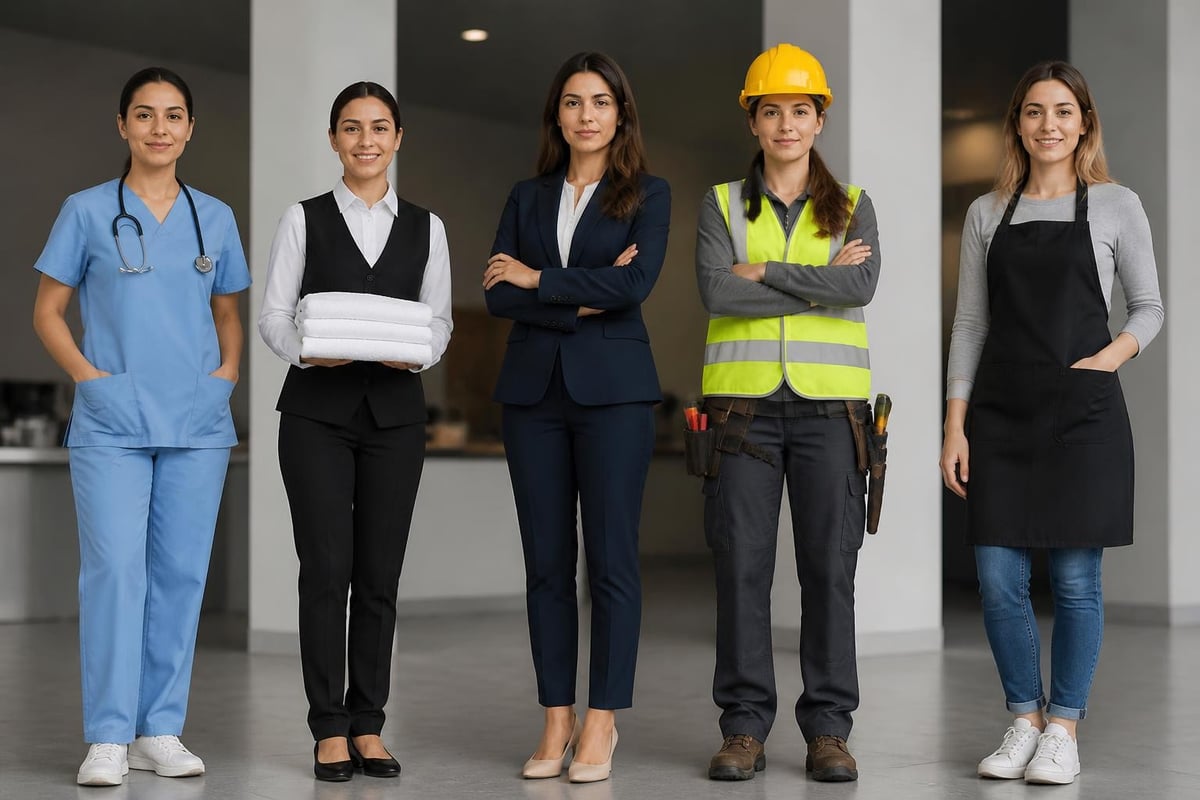 Industry variations in ladies work uniform