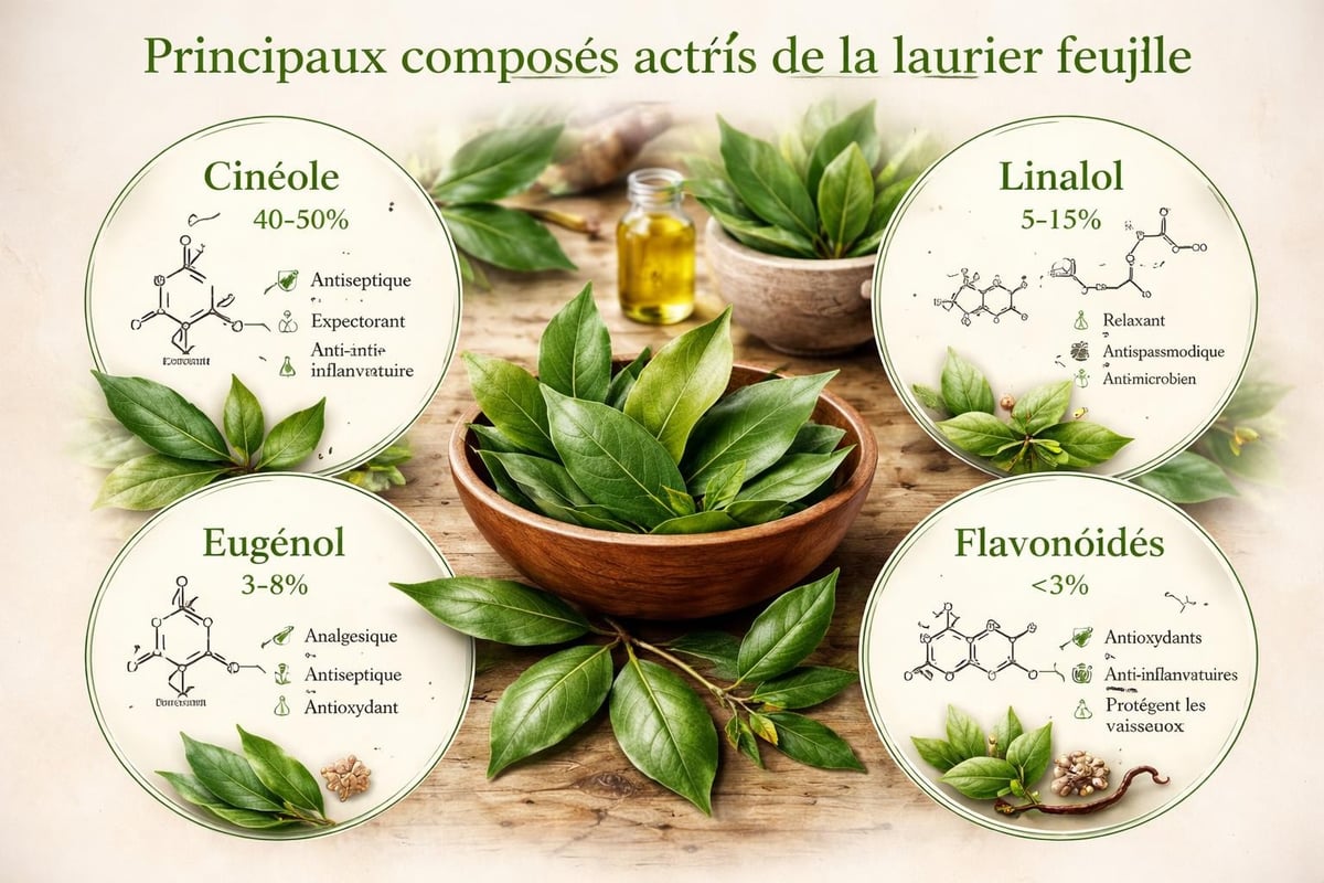 Composition chimique laurier feuille