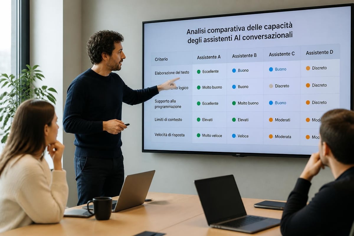 Confronto funzionalità assistenti AI conversazionali