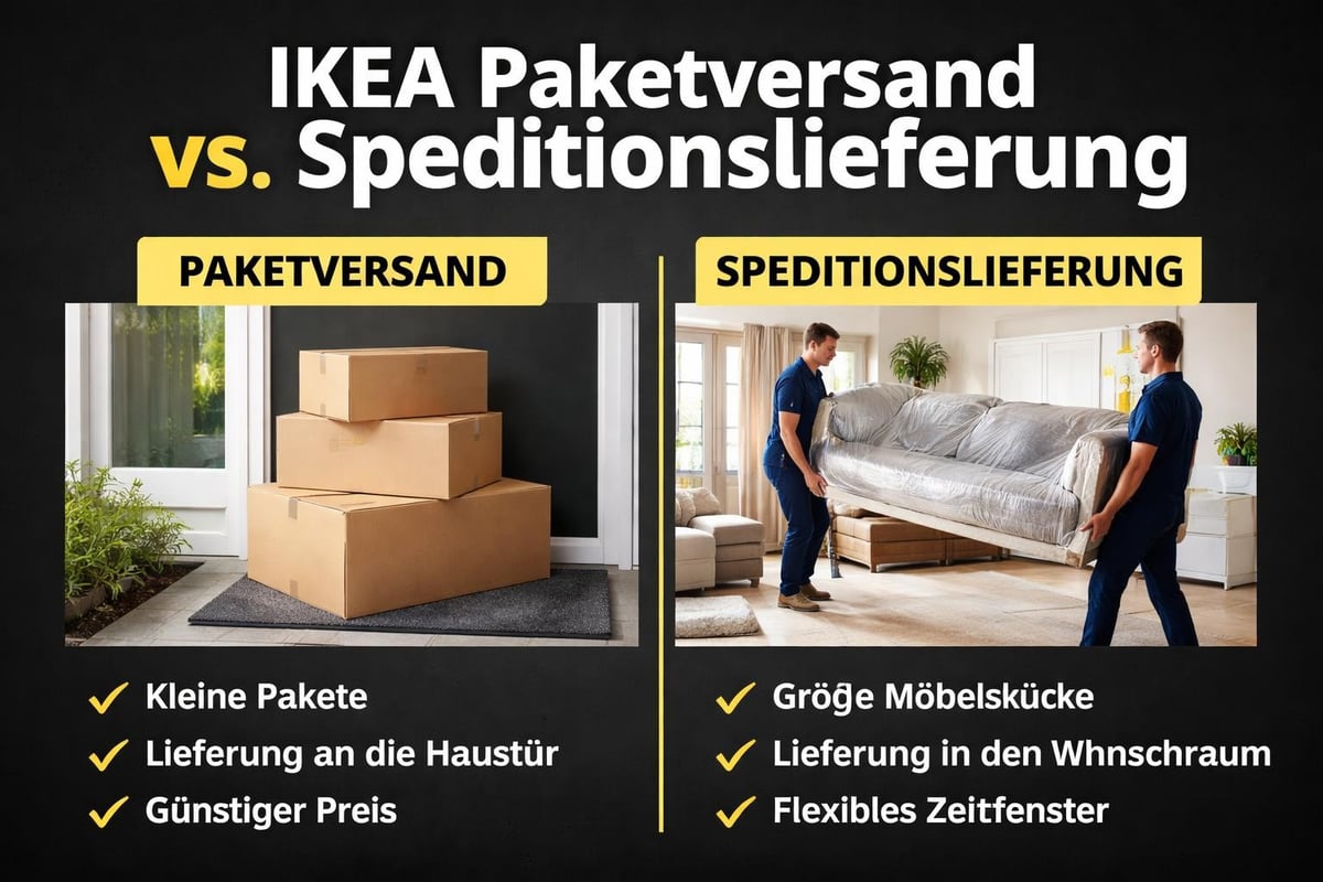 IKEA Paket- und Speditionslieferung Vergleich