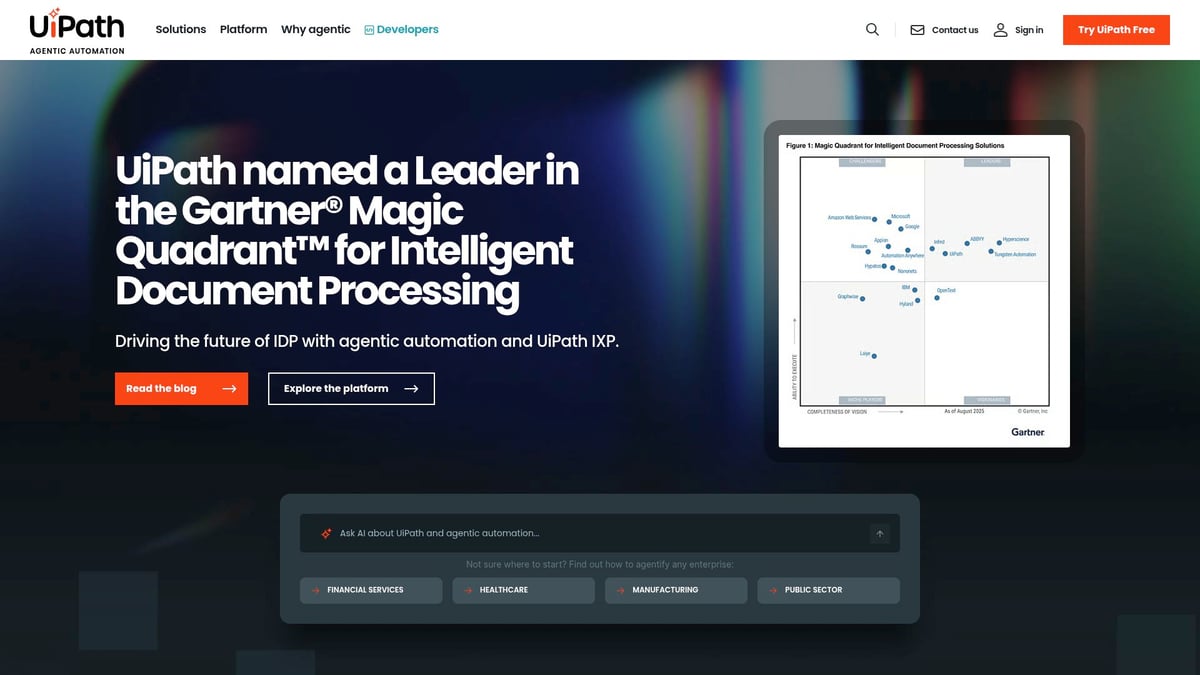 7 Strumenti Più Popolari Per Automazione Aziendale Nel 2025 6 7 Strumenti Ia Più Popolari Per Automazione Aziendale Nel 2025 - UiPath