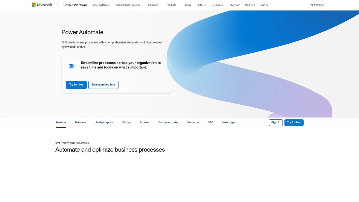 7 Strumenti Più Popolari Per Automazione Aziendale Nel 2025 9 7 Strumenti Ia Più Popolari Per Automazione Aziendale Nel 2025 - Microsoft Power Automate