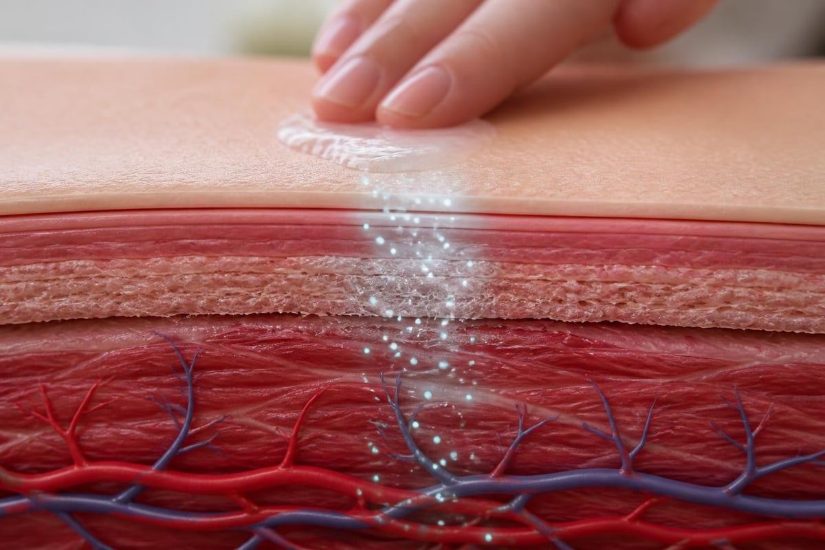 Magnesium absorption through skin layers