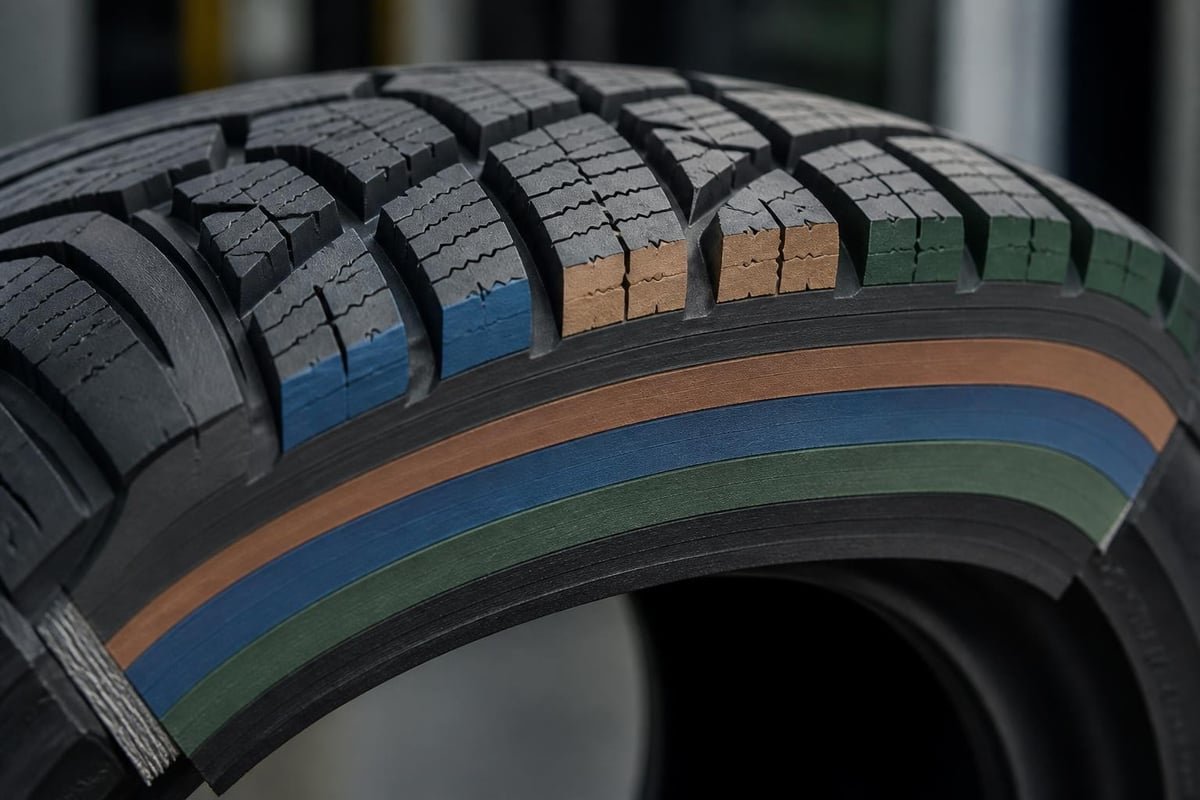 All weather tire cross-section