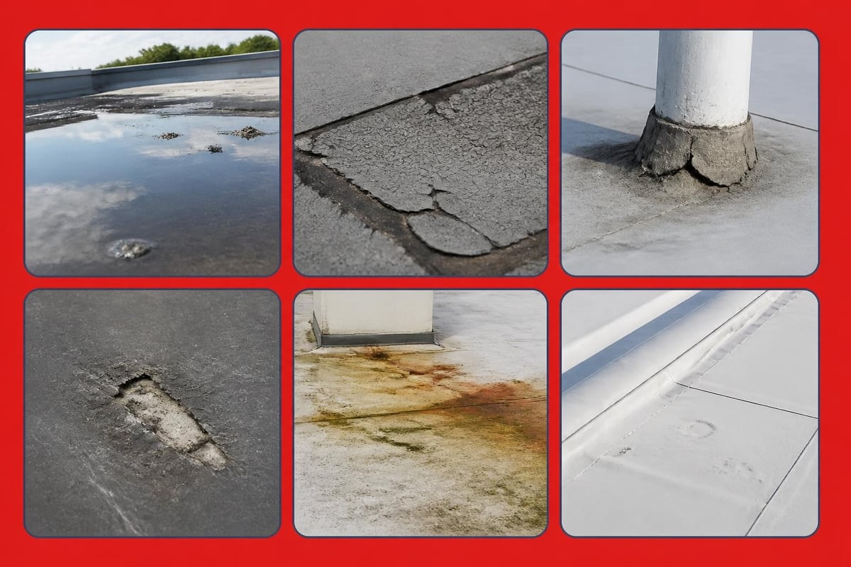 Common industrial roof damage types
