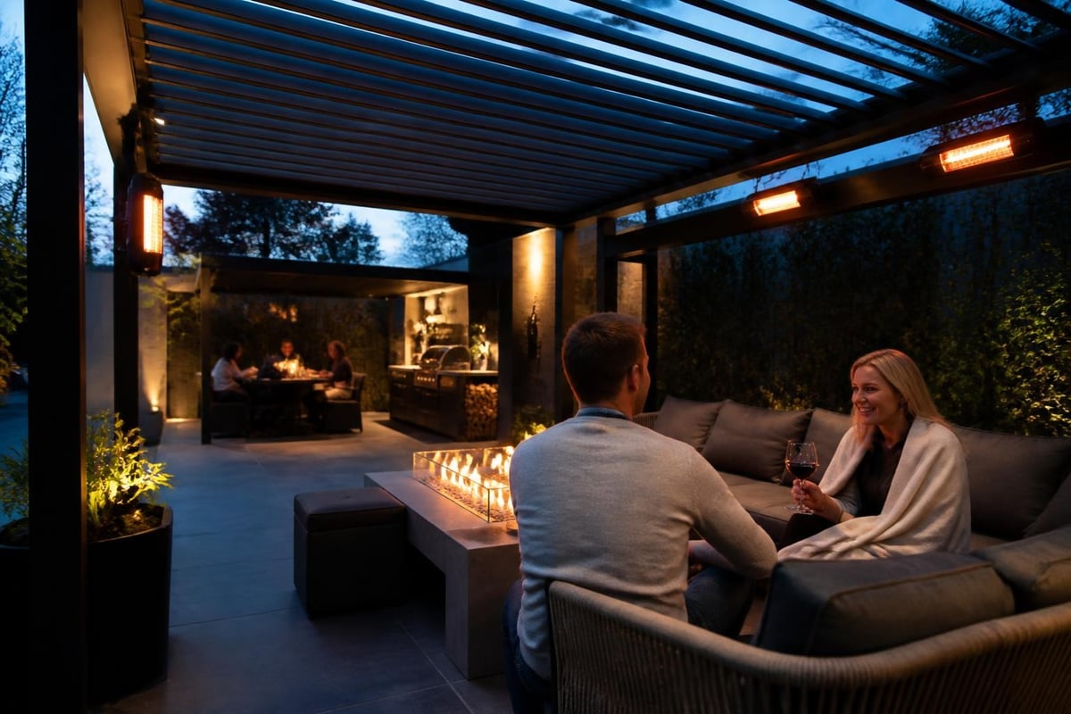 Outdoor kitchen climate control