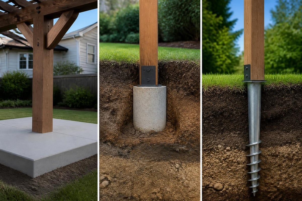 Pergola foundation types