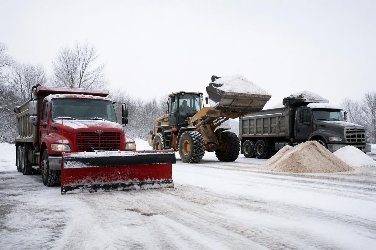 Commercial snow removal equipment and materials