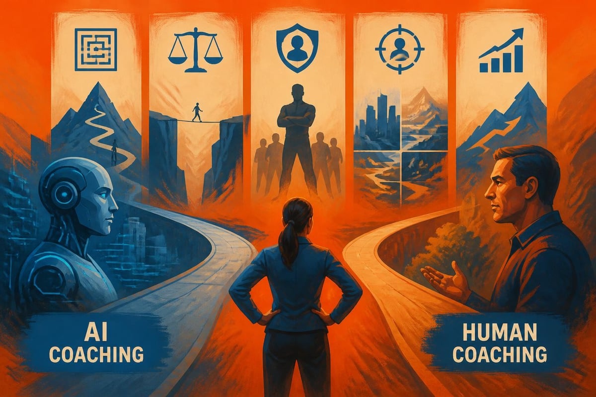 AI coaching versus human coaching decision framework