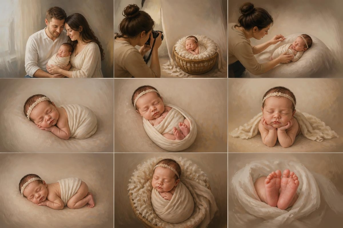 Behind the scenes newborn photography workflow