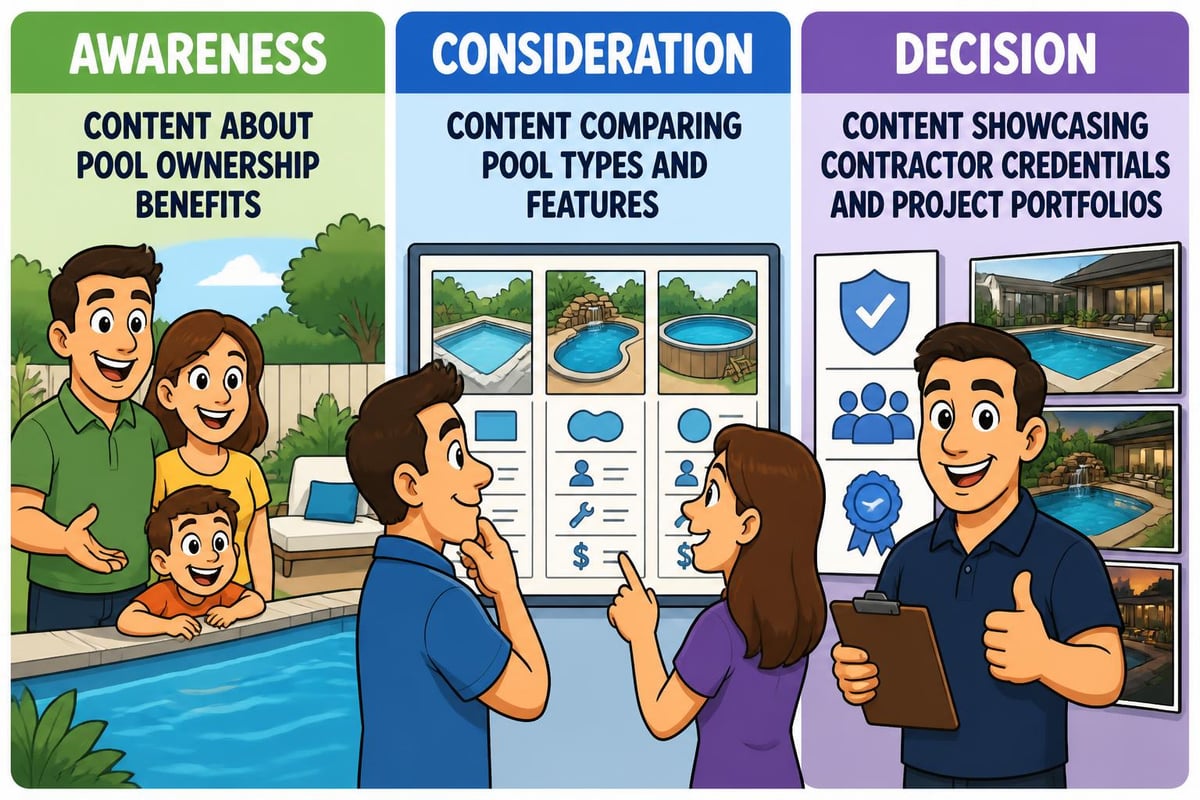 Content marketing funnel for pool contractors