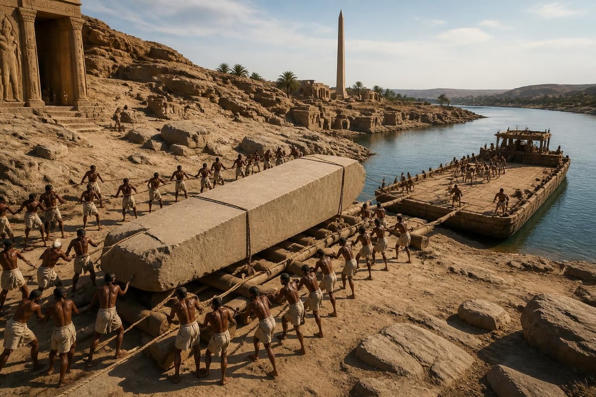 Ancient obelisk transport methods