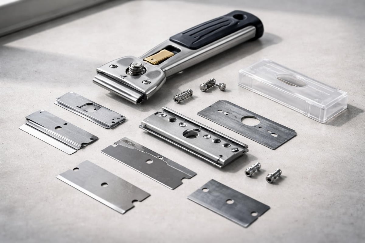 Metalen glasschraper onderdelen