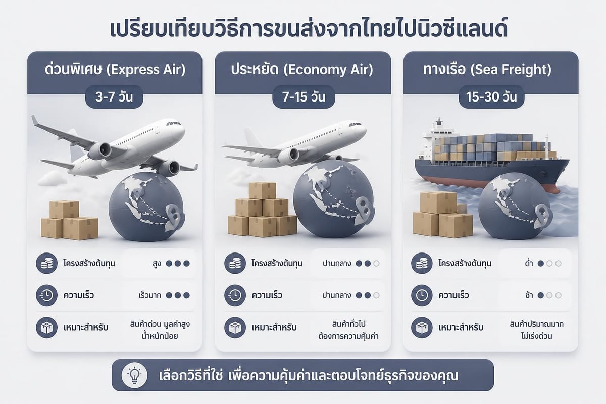 Shipping options comparison