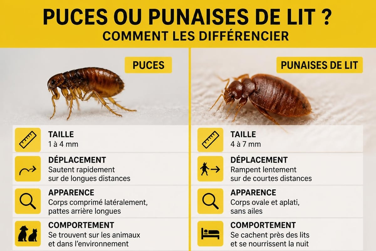 Comparison chart of bed parasites