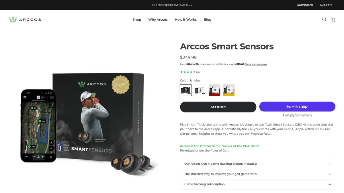 9 Amazing Christmas Gifts for Golf Lovers in 2026 - Arccos Caddie Smart Sensors & App
