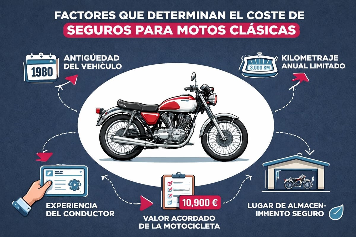 Seguros Motos Clásicas: Guía Completa 2026 2 Factores de precio en seguros clásicos