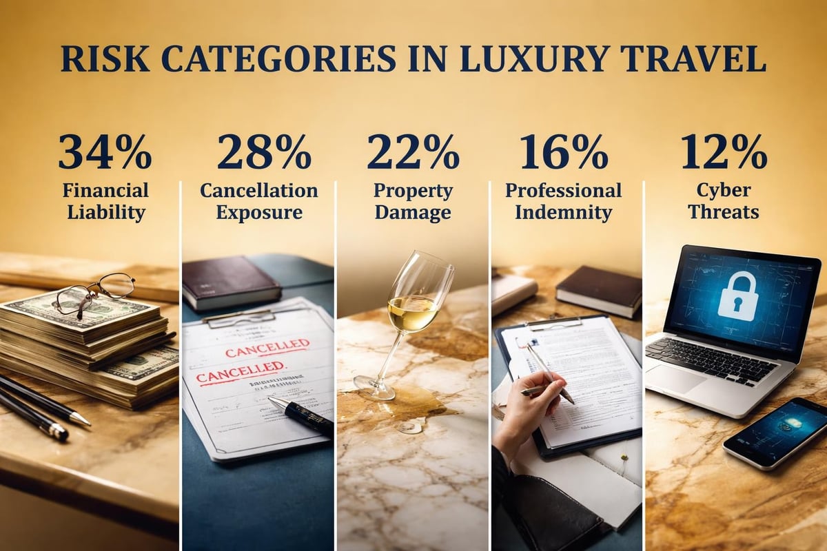 Luxury travel risk categories infographic