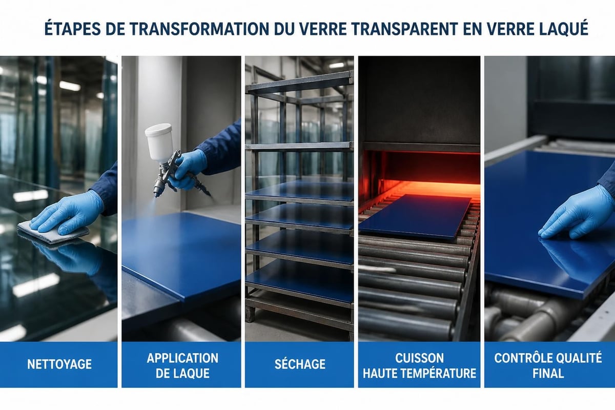 Processus de fabrication du verre laqué