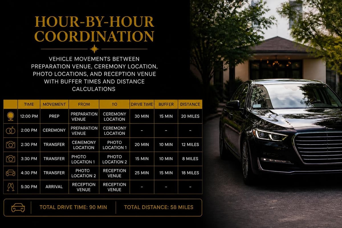 Wedding day transportation schedule