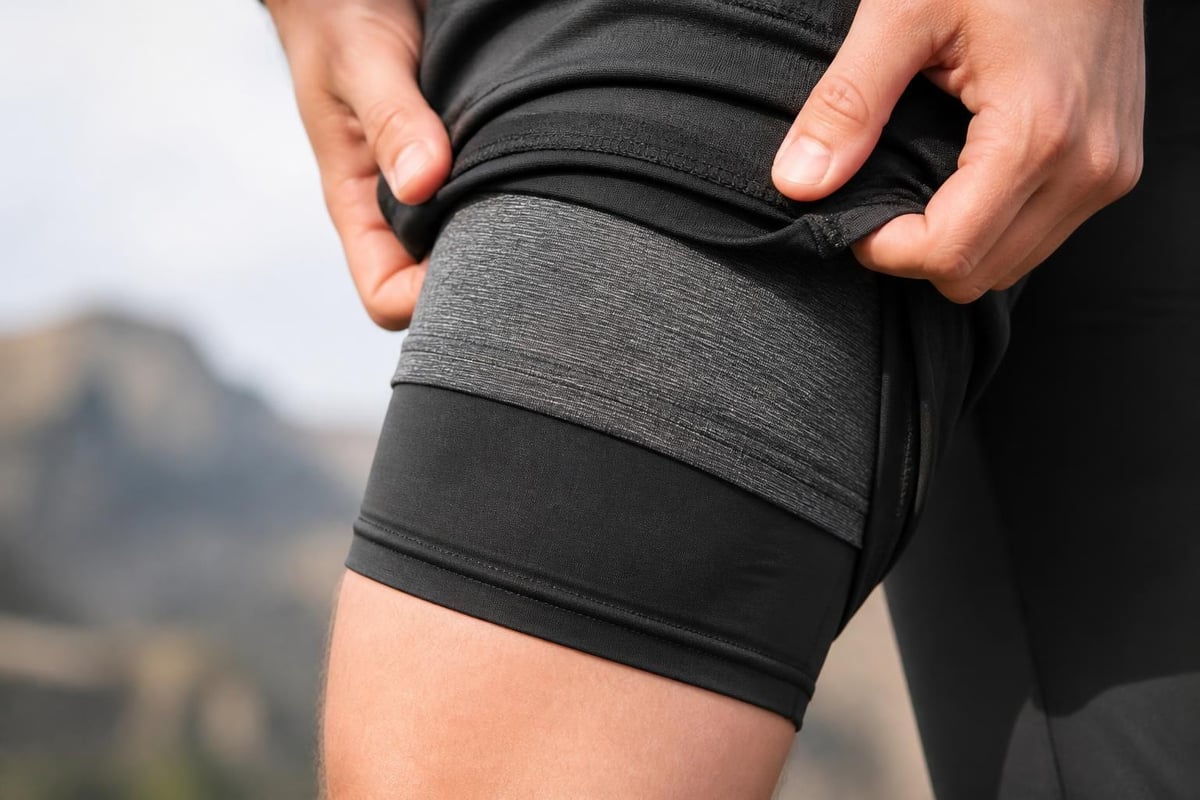 Technical fabric layers in cycling pants