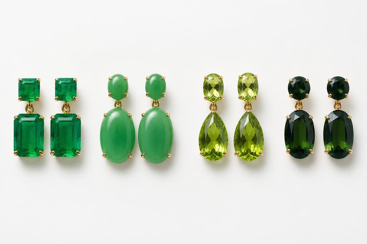 Different green gemstone types