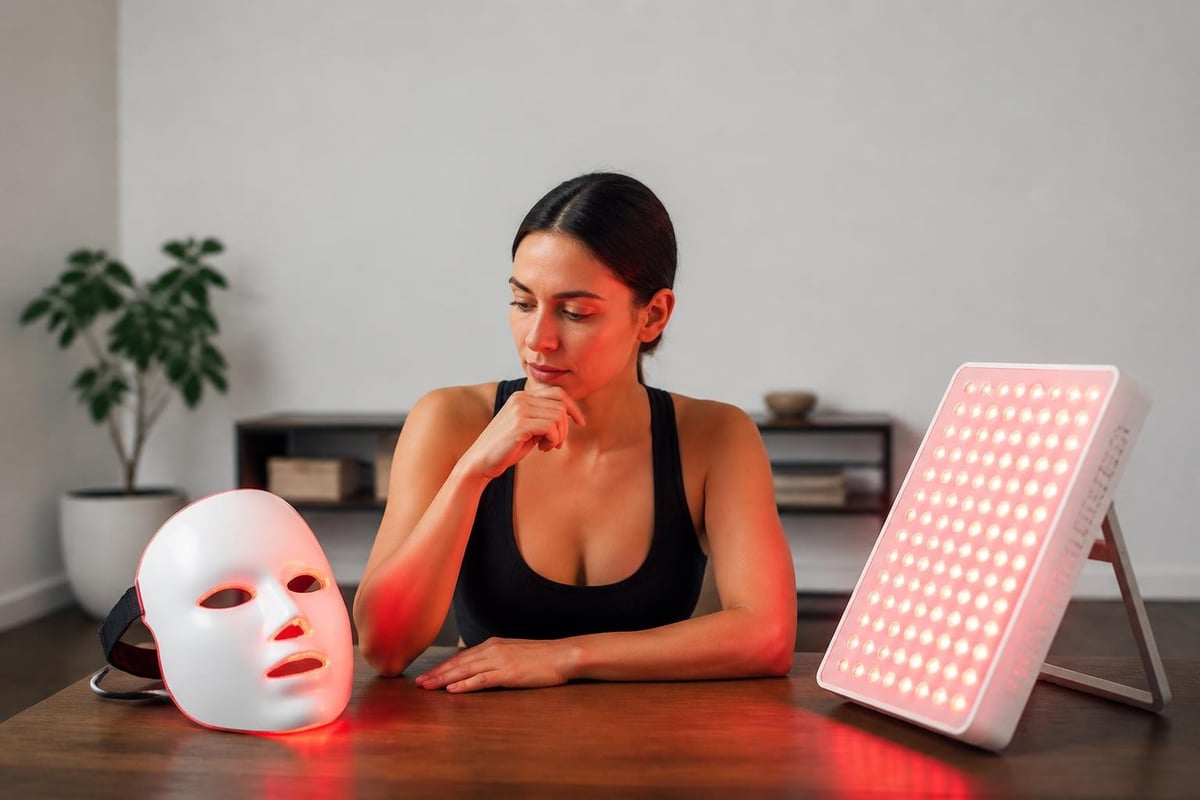 Red light mask vs panel comparison