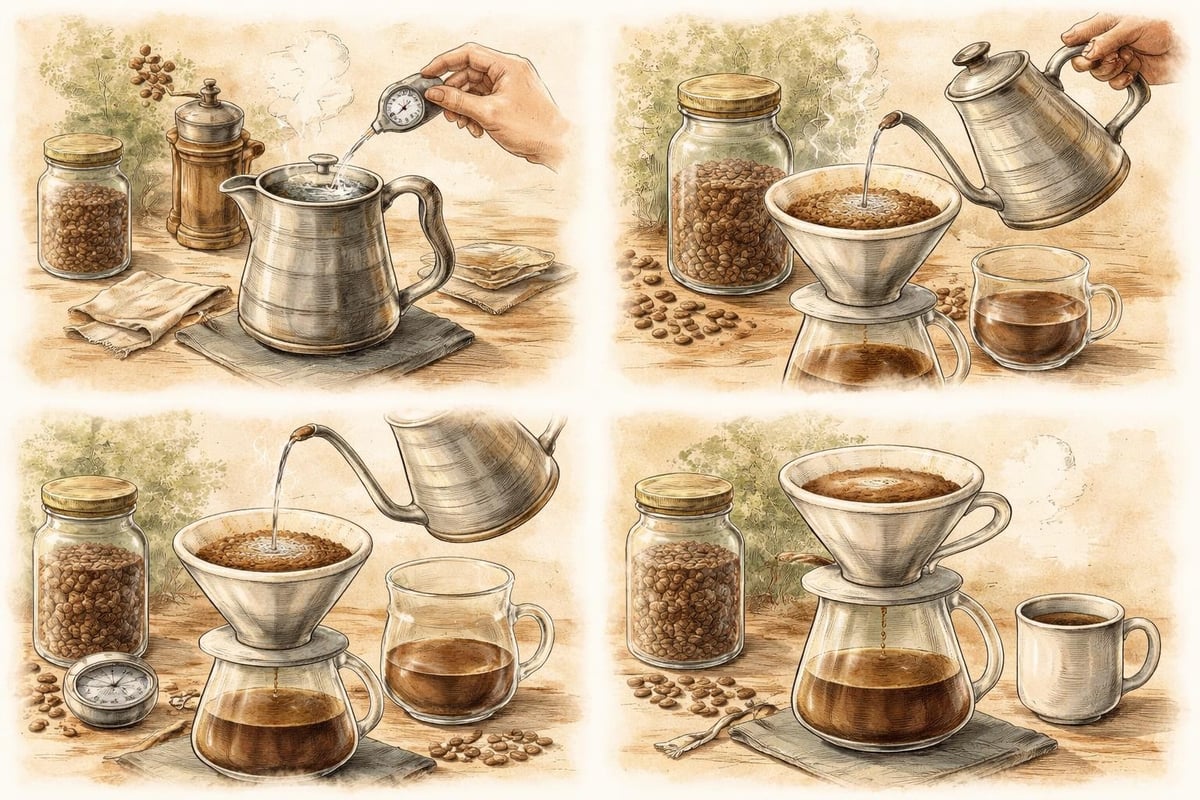 Pour-over coffee workflow